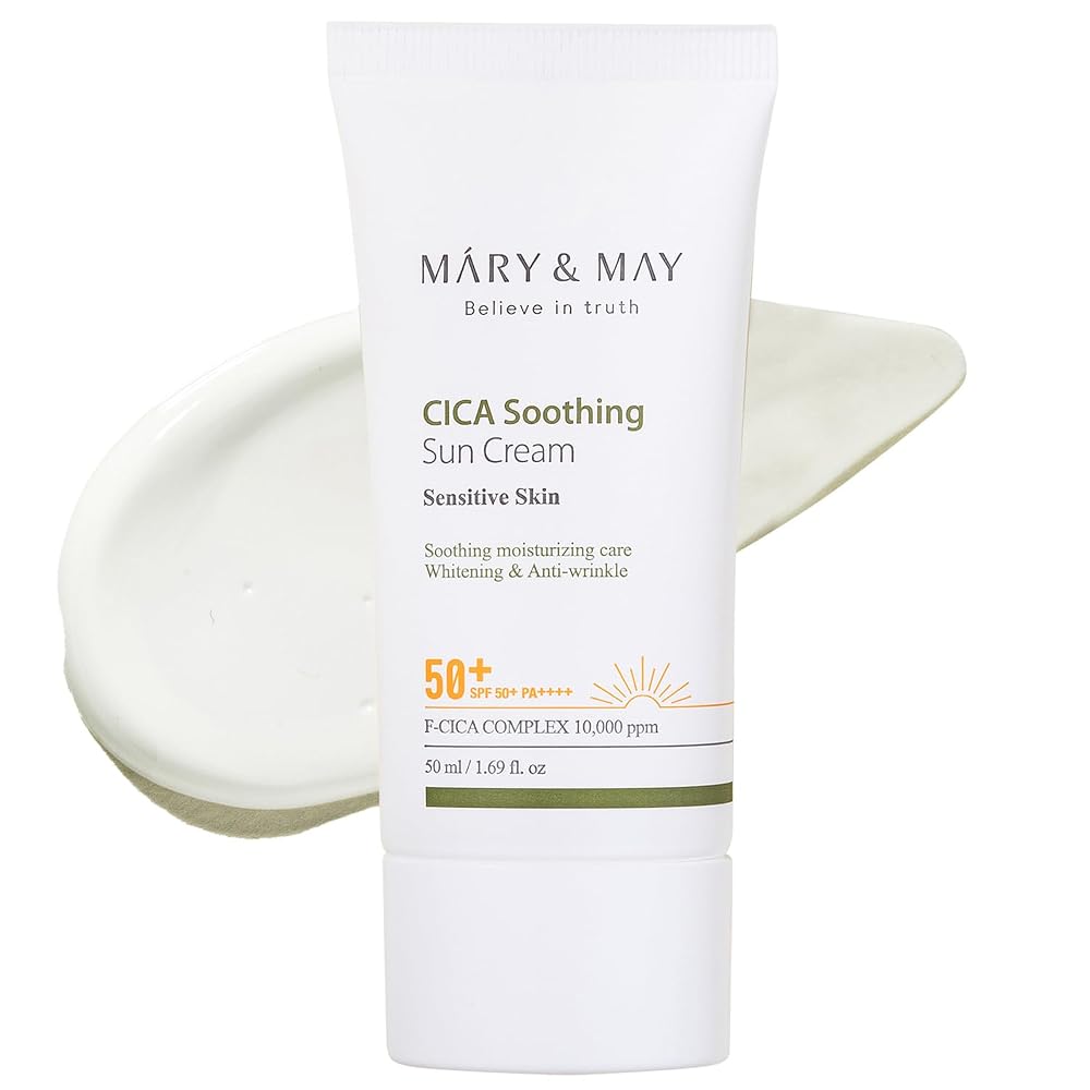 MARY & MAY Cica Soothing, cremă solară SPF 50+, 50 ml