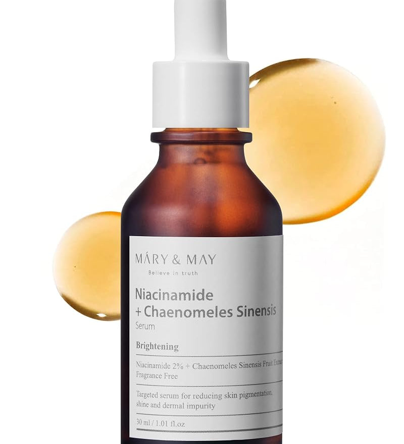 MARY & MAY Ser iluminator cu niacinamidă și Chaenomeles, 30 ml