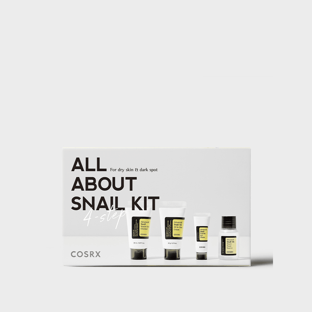 COSRX Kit de călătorie cu melc: gel, ser, cremă de ochi, cremă