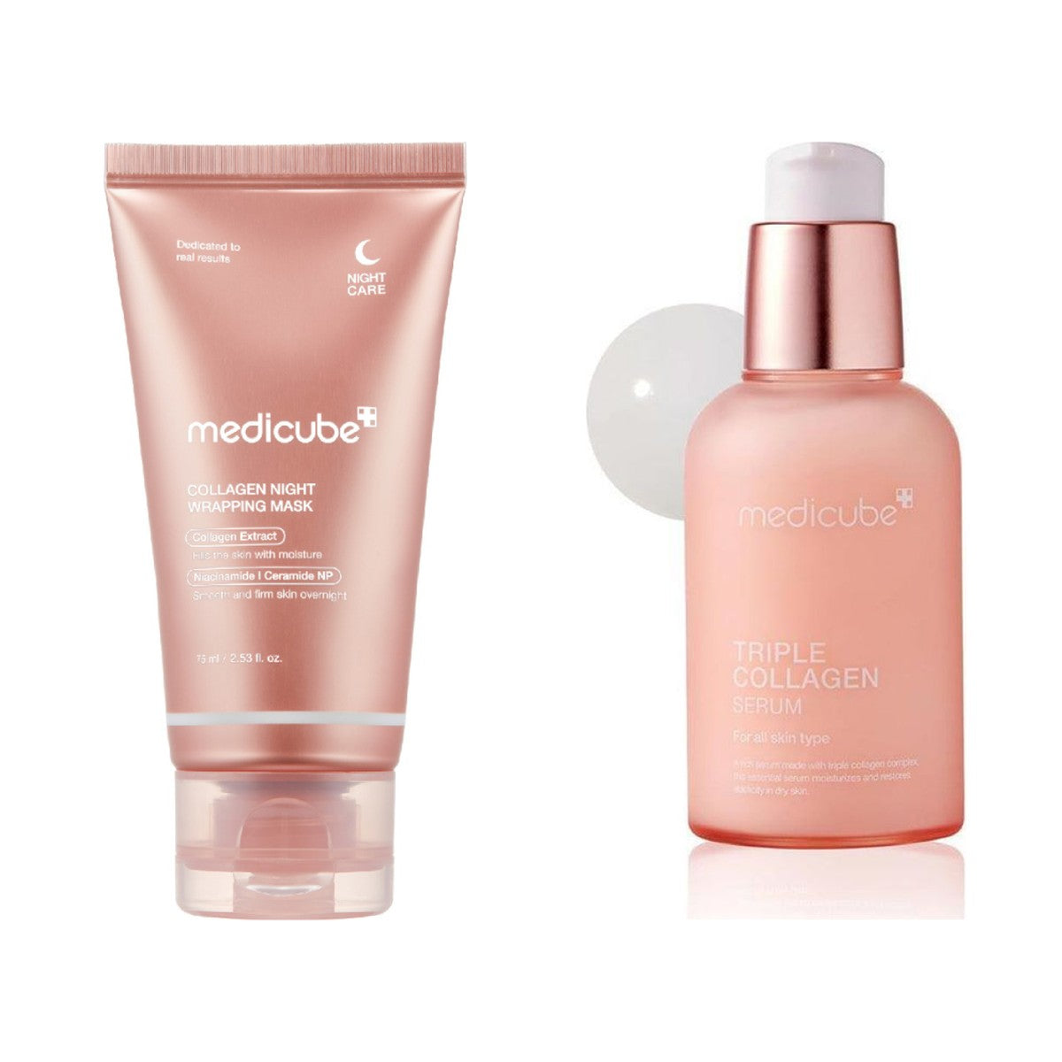 MEDICUBE Set ritual de noapte: Night Wrapping și ser Collagen